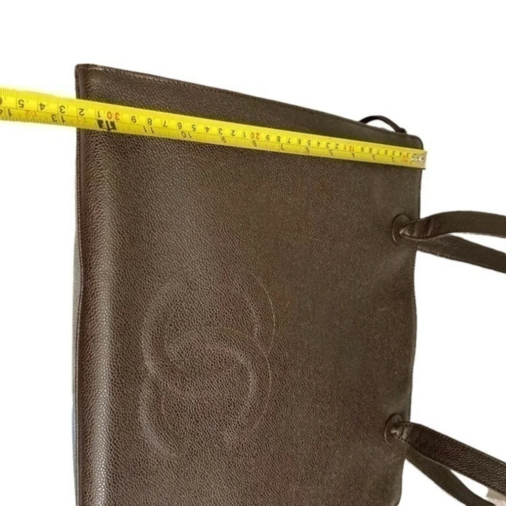 Chanel XXL vintage brown caviar leather RARE cc tote bag purse